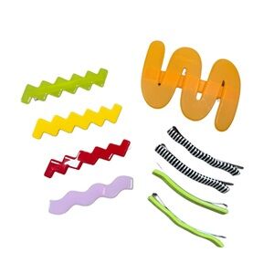 Chunks Colorful Zigzag & Wave Hair Clip Set